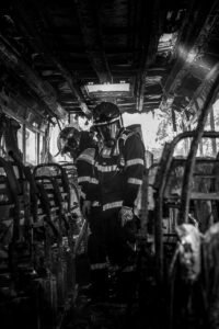 fire, firefighter, fireman, emergency, monochrome, rescue