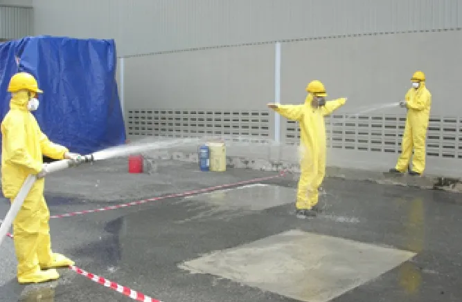 กระบวนการล้างพิษ (Decontamination) หลังเสร็จสิ้นภารกิจระงับเหตุสารเคมีในหลักสูตร TFGC